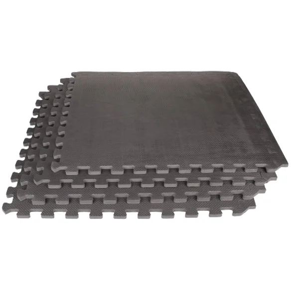 Unmissable Offer LiveUp Puzzle Mats Interlock Black 4 Pieces