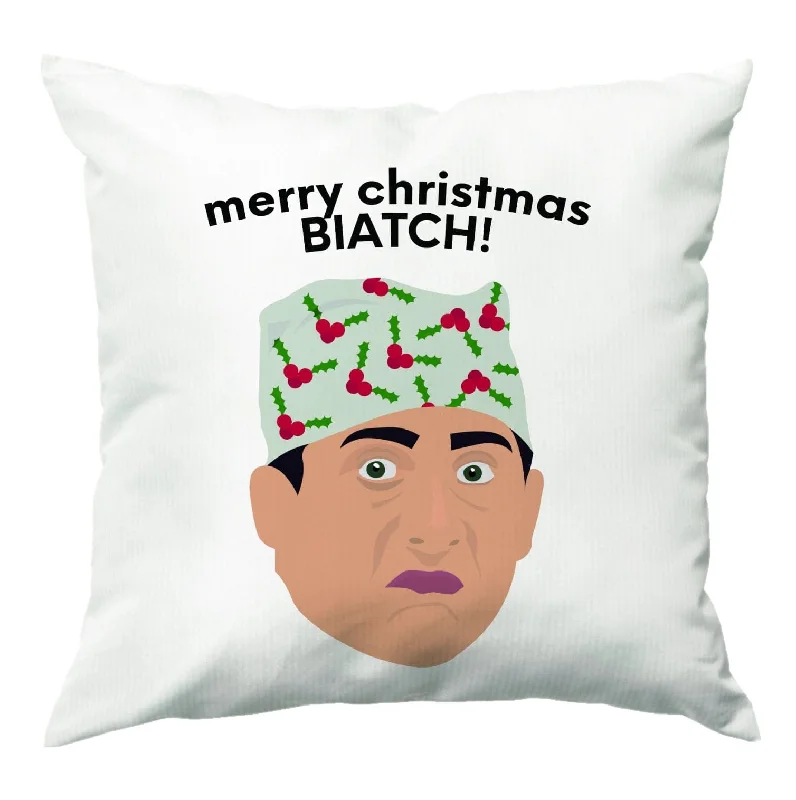 Shop and Save Merry Christmas Biatch Cushion