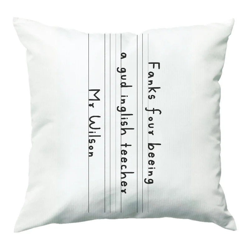 Inventory Reduction English Teacher - Personalised Teachers Gift Cushion