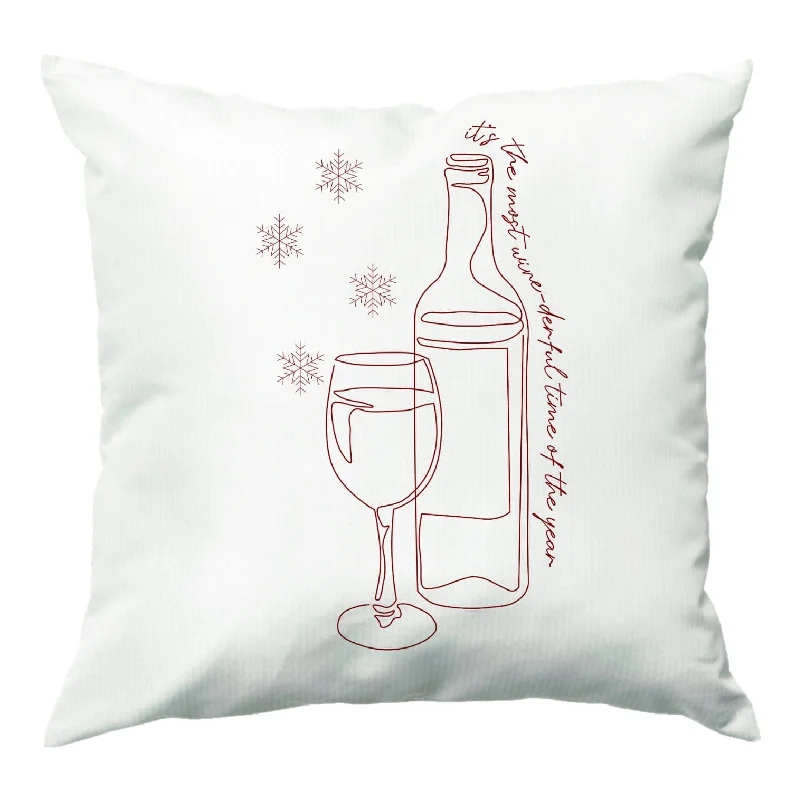 Amazing Deals The Most Wine-derful Time - Christmas Puns Cushion