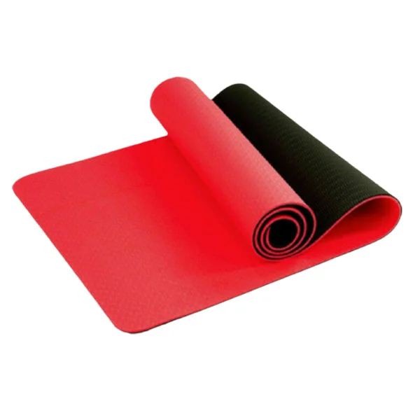 Today Only Yoga Mat Exercise Fitness TPE Eco Friendly Non Slip Dual Layer Red 0.6 cm With Handle Strap Today Only Yoga Mat Exercise Fitness TPE Eco Friendly Non Slip Dual Layer Red 0.6 cm With Handle Strap