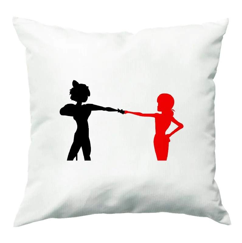 Deal Alert Red And Black Cushion