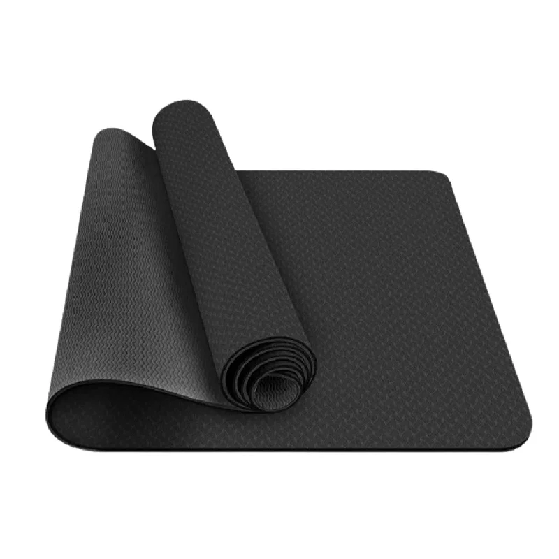 Limited Time Offer Yoga Mat Exercise Fitness TPE Eco Friendly Non Slip Black 0.6 cm With Handle Strap Limited Time Offer Yoga Mat Exercise Fitness TPE Eco Friendly Non Slip Black 0.6 cm With Handle Strap
