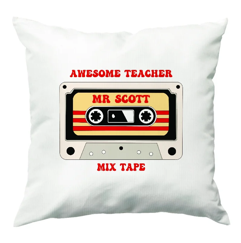 Exclusive Preview Awesome Teacher Mix Tape - Personalised Teachers Gift Cushion
