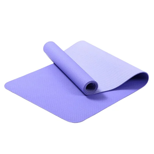 Exclusive Deal Yoga Mat Exercise Fitness TPE Eco Friendly Non Slip Dual Layer Purple 0.6 cm With Handle Strap Exclusive Deal Yoga Mat Exercise Fitness TPE Eco Friendly Non Slip Dual Layer Purple 0.6 cm With Handle Strap