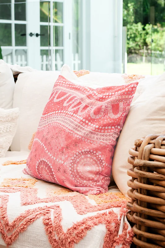 Clearance Items Yawalanha (Watch One Another) Linen Cushion Cover (45cm x 45cm)