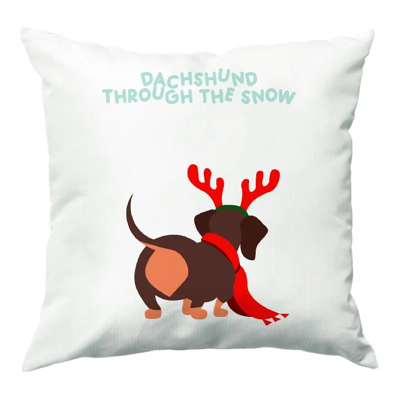 Deal of the Week Dachshund Through The Snow - Christmas Cushion