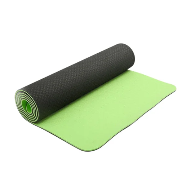 Clearance Sale Yoga Mat Exercise Fitness TPE Eco Friendly Non Slip Dual Layer Green 0.6 cm With Handle Strap Clearance Sale Yoga Mat Exercise Fitness TPE Eco Friendly Non Slip Dual Layer Green 0.6 cm With Handle Strap