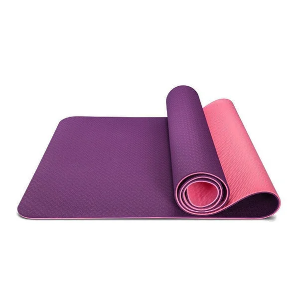 Deal of the Day Yoga Mat Exercise Fitness TPE Eco Friendly Non Slip Dual Layer Purple / Pink 0.6 cm With Handle Strap Deal of the Day Yoga Mat Exercise Fitness TPE Eco Friendly Non Slip Dual Layer Purple / Pink 0.6 cm With Handle Strap