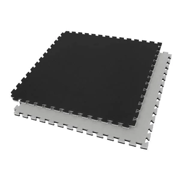 Value Deals 1 Piece Puzzle Mat Interlocking Black/Grey Gym Flooring 3 cm thick 1M x 1M