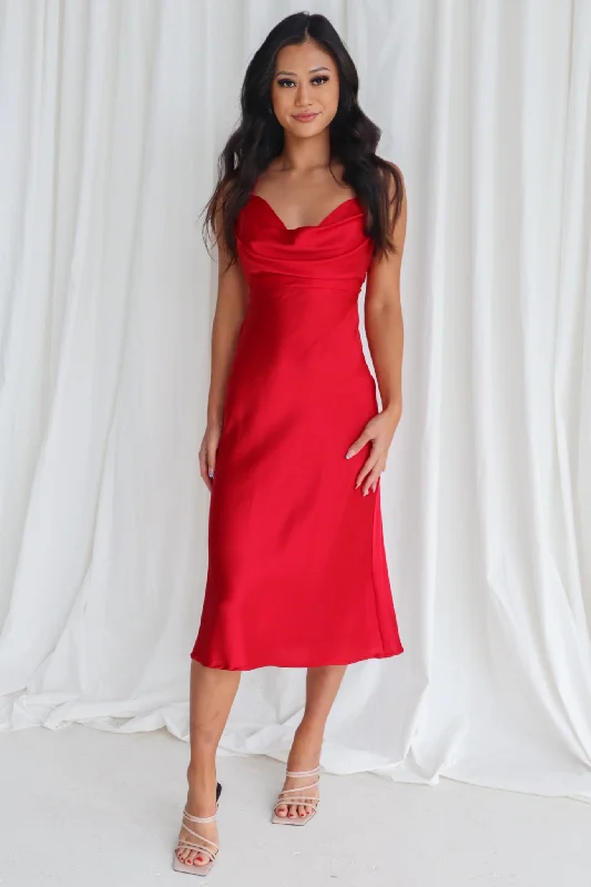 Limited Stock Presley Midi Dress - Red