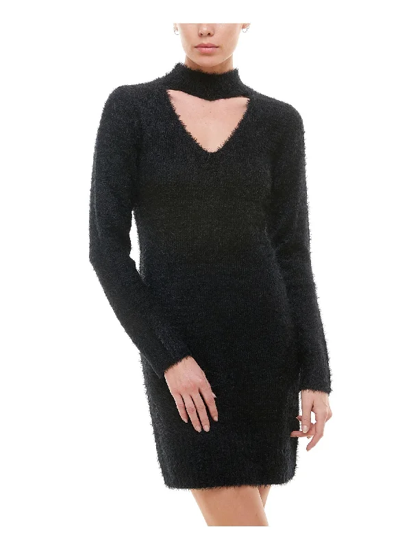 Factory Direct Sale PLANET GOLD Womens Black Long Sleeve Above The Knee Evening Sheath Dress Factory Direct Sale PLANET GOLD Womens Black Long Sleeve Above The Knee Evening Sheath Dress
