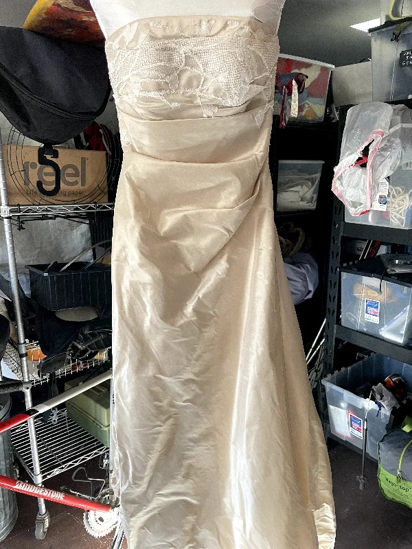 Exclusive Savings Peter Langner Custom, strapless, latte color with white lace