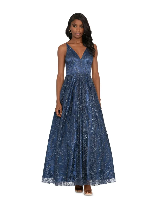 Stock Clearance BLONDIE NITES Womens Navy Cut Out Zippered Lace-up Back Lined Sleeveless V Neck Full-Length Prom Gown Dress Stock Clearance BLONDIE NITES Womens Navy Cut Out Zippered Lace-up Back Lined Sleeveless V Neck Full-Length Prom Gown Dress