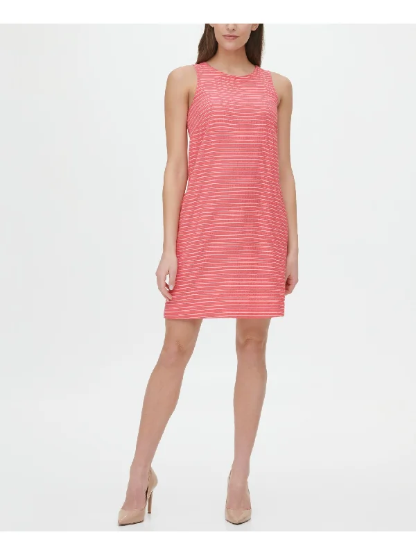 Unmissable Offer TOMMY HILFIGER Womens Red Striped Sleeveless Crew Neck Short Shift Dress Unmissable Offer TOMMY HILFIGER Womens Red Striped Sleeveless Crew Neck Short Shift Dress