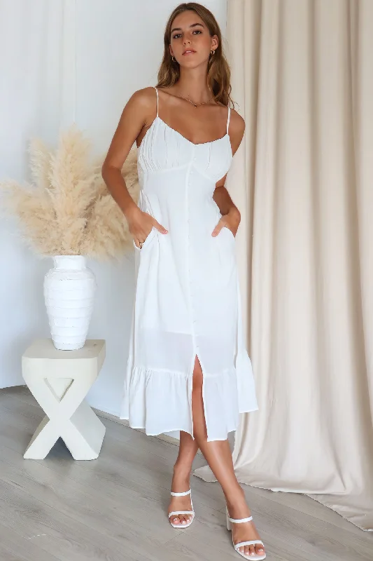 Limited Quantity Klarissa Midi Dress - White