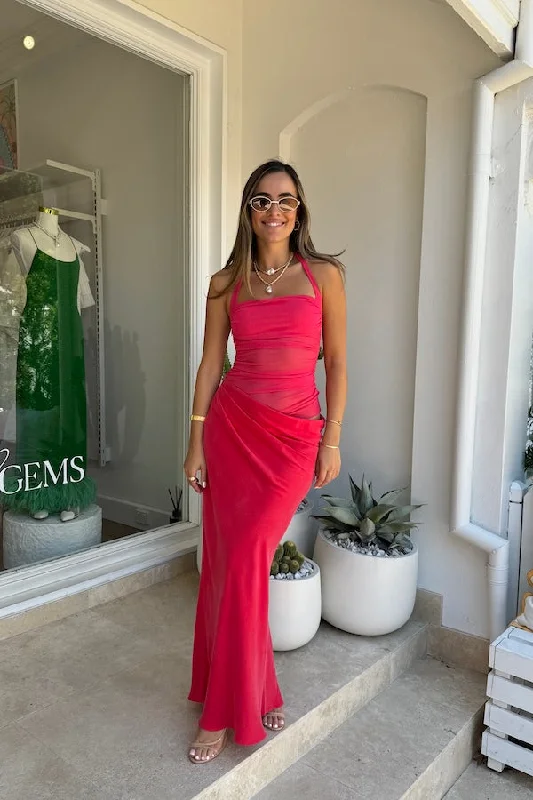Clearance Event Gina Halter Dress Watermelon
