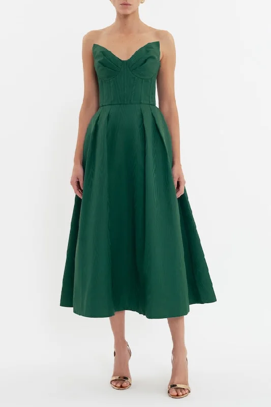 Discount Mania Luiza Strapless Midi Dress Green