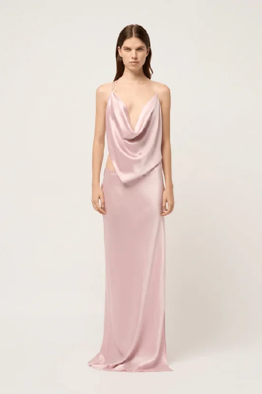 Early Bird Discount Iced Bias Maxi Dress Pink