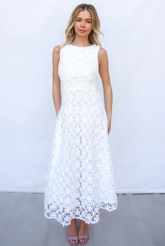 Deal Mania Levi Midi Dress - White