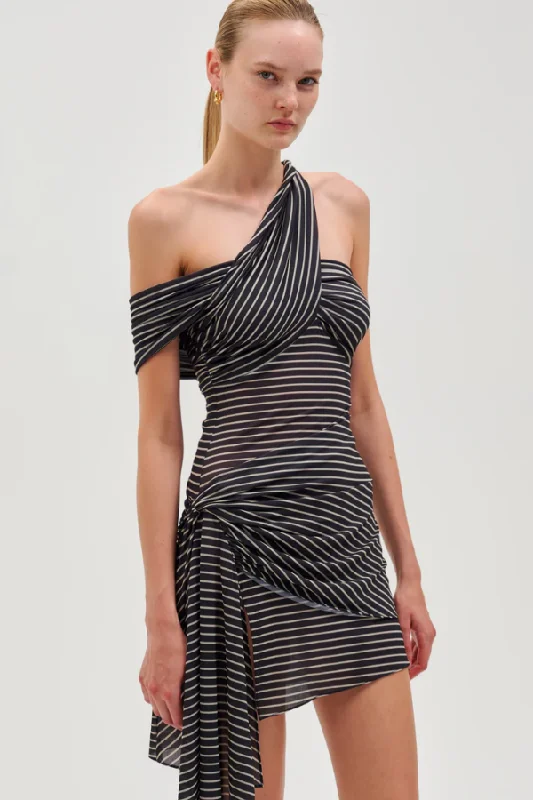 Savings Alert Izel Dress Navy Ivory Stripe