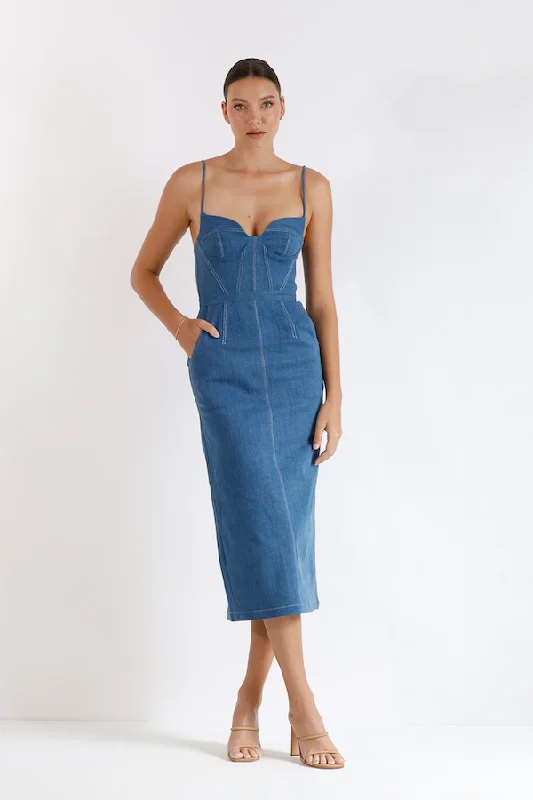 Year-End Clearance Daybreak Bustier Midi Blue