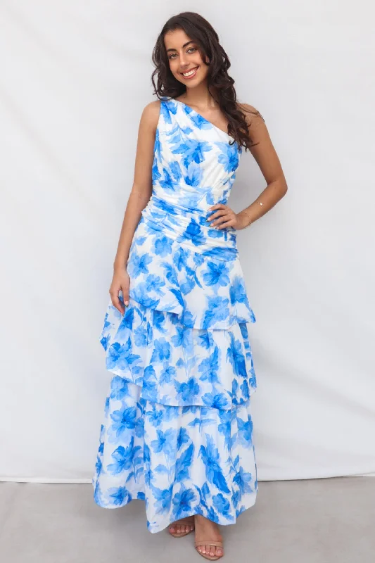 Super Bargain Antonia Maxi Dress - Blue Floral