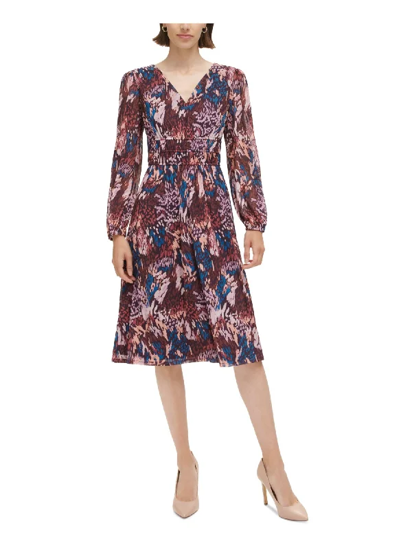 Price Break JESSICA HOWARD Womens Burgundy Zippered Ruched Lined Blouson Sleeve V Neck Knee Length A-Line Dress Price Break JESSICA HOWARD Womens Burgundy Zippered Ruched Lined Blouson Sleeve V Neck Knee Length A-Line Dress