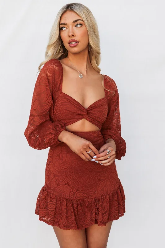 Savings Event Jayla Mini Dress - Rust
