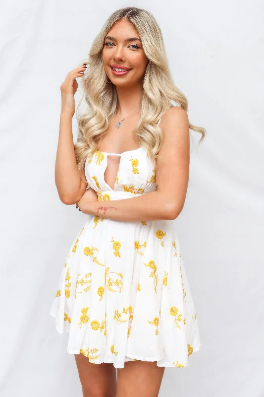 Sale Event Aneera Mini Dress - Yellow Floral