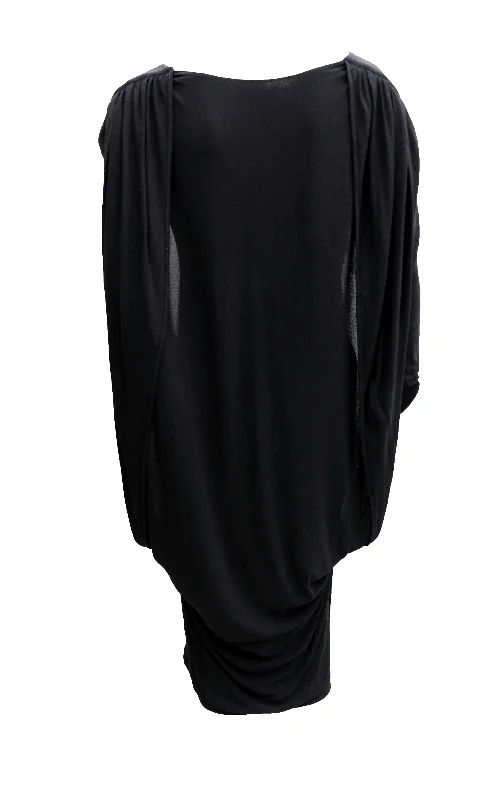 The Best Prices Alexander McQueen Black Jersey Dress with Floating Panel, UK10-12
