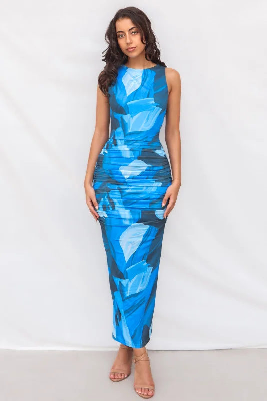 Discount Deals Chicago Midi Dress - Blue Multi