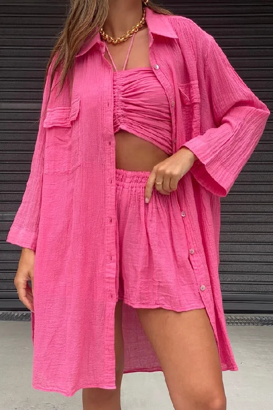 Today's Special Olina Shirt Dress Pink