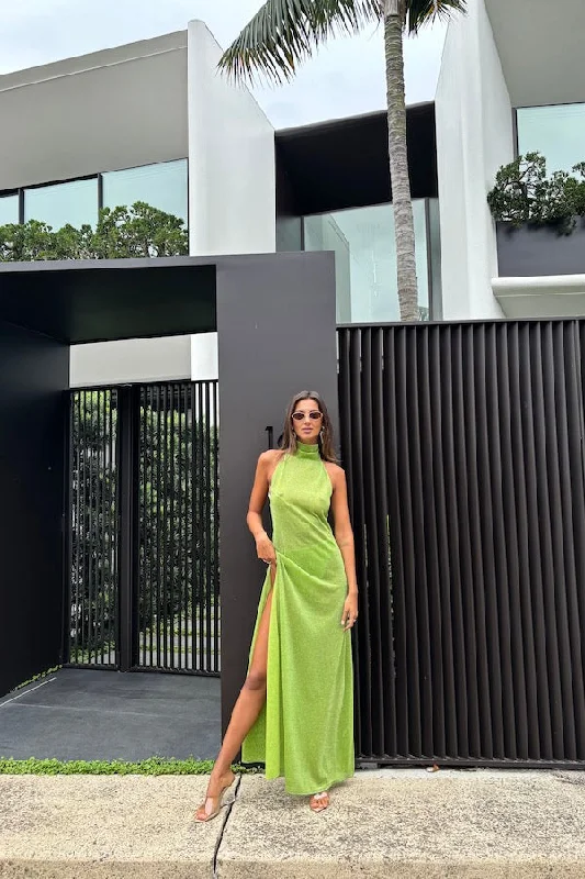 Weekend Flash Sale Lumiere Turtleneck Dress Lime
