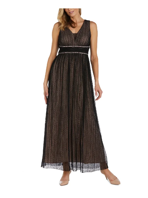 Act Fast R&M RICHARDS Womens Black Zippered Lined Rhinestone Accent Waist Sleeveless V Neck Full-Length Party Gown Dress Act Fast R&M RICHARDS Womens Black Zippered Lined Rhinestone Accent Waist Sleeveless V Neck Full-Length Party Gown Dress