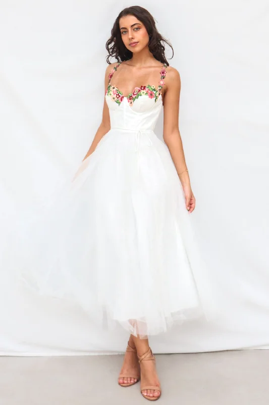 Exclusive Offers Polla Tulle Midi Dress - White