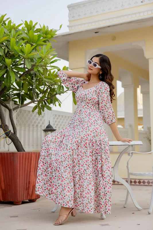 Season Finale Sale Wome Off-White Printed Flared Dress