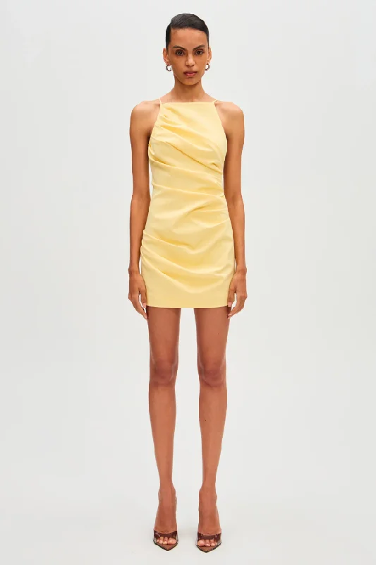 Midnight Madness Emmie Mini Dress Lemon
