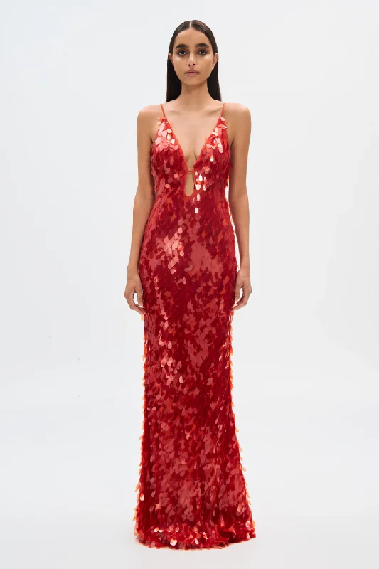 Must-Have Deals Sapphire Sequin Maxi Dress Red