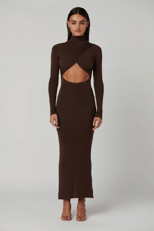 Online Only Manara Maxi Dress Chocolate