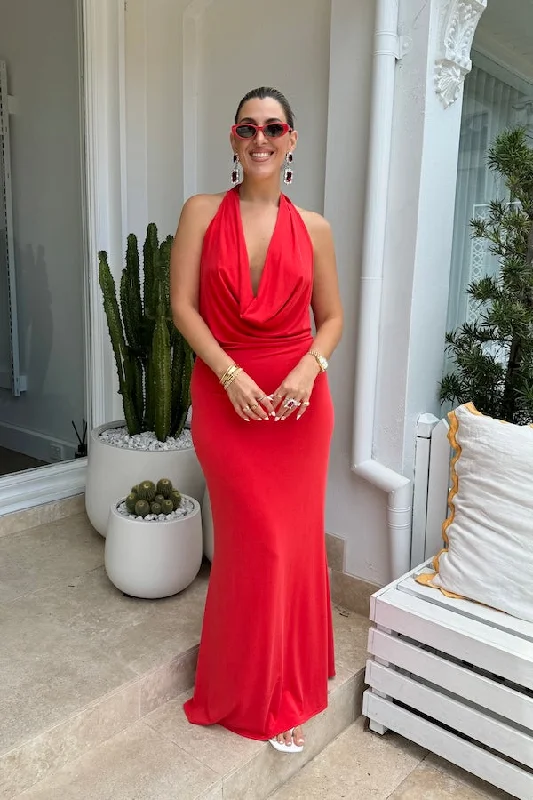 Extra Savings Saint Plunge Maxi Dress Red