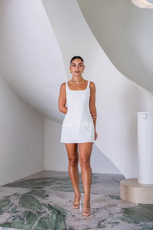 Doorbuster Deal Renee Tailored Mini Dress White