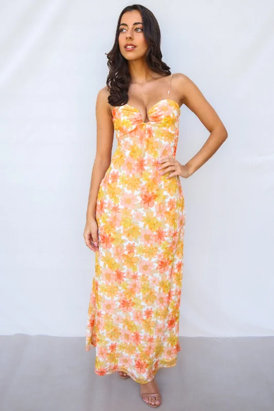 Mega Sale Nova Maxi Dress - Yellow Floral
