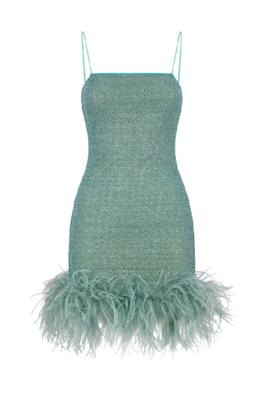 Mega Deal Lumiere Plumage Mini Dress Aqua