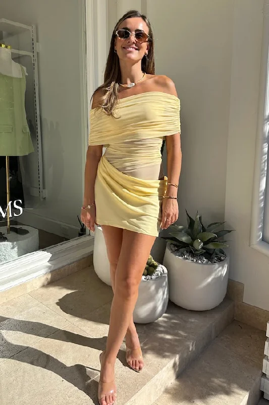 Today Only Nico Off Shoulder Mini Dress Butter