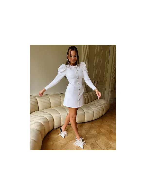 Special Discount DANIELLE BERNSTEIN Womens White Rhinestone Embellished Floral Pouf Crew Neck Short Wear To Work Sheath Dress Special Discount DANIELLE BERNSTEIN Womens White Rhinestone Embellished Floral Pouf Crew Neck Short Wear To Work Sheath Dress