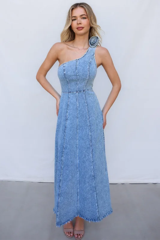 Fantastic Deals Eliza Midi Dress - Denim Blue
