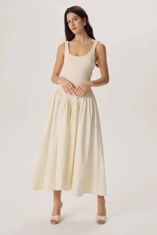Buy Now Verda Knit Combo Dress Ecru