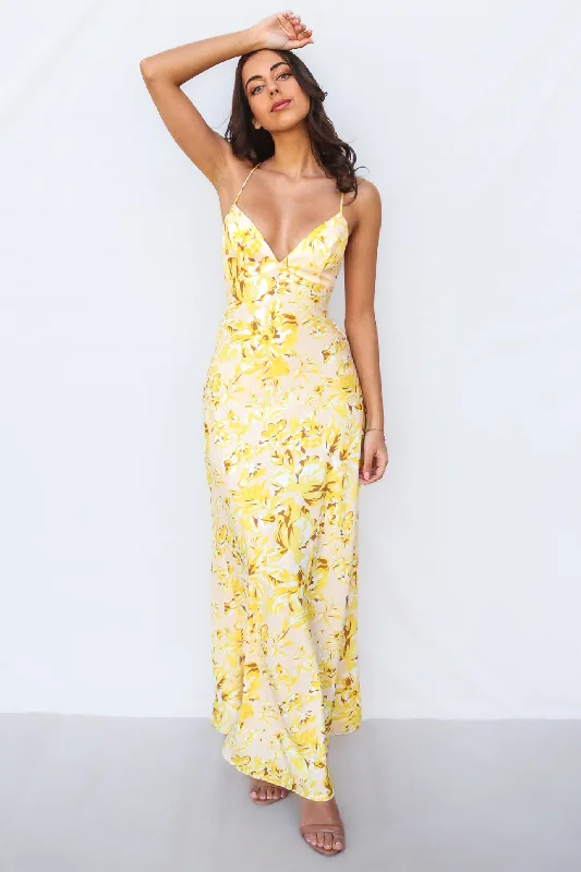Overstock Sale Talia Maxi Dress - Yellow Multi