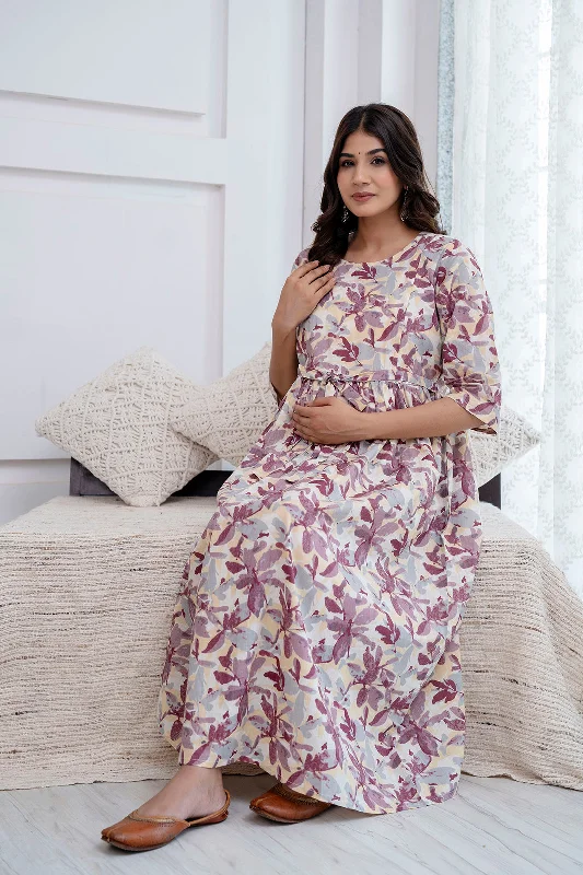 TIME-Limited Offer Off White Maternity Dress For Women